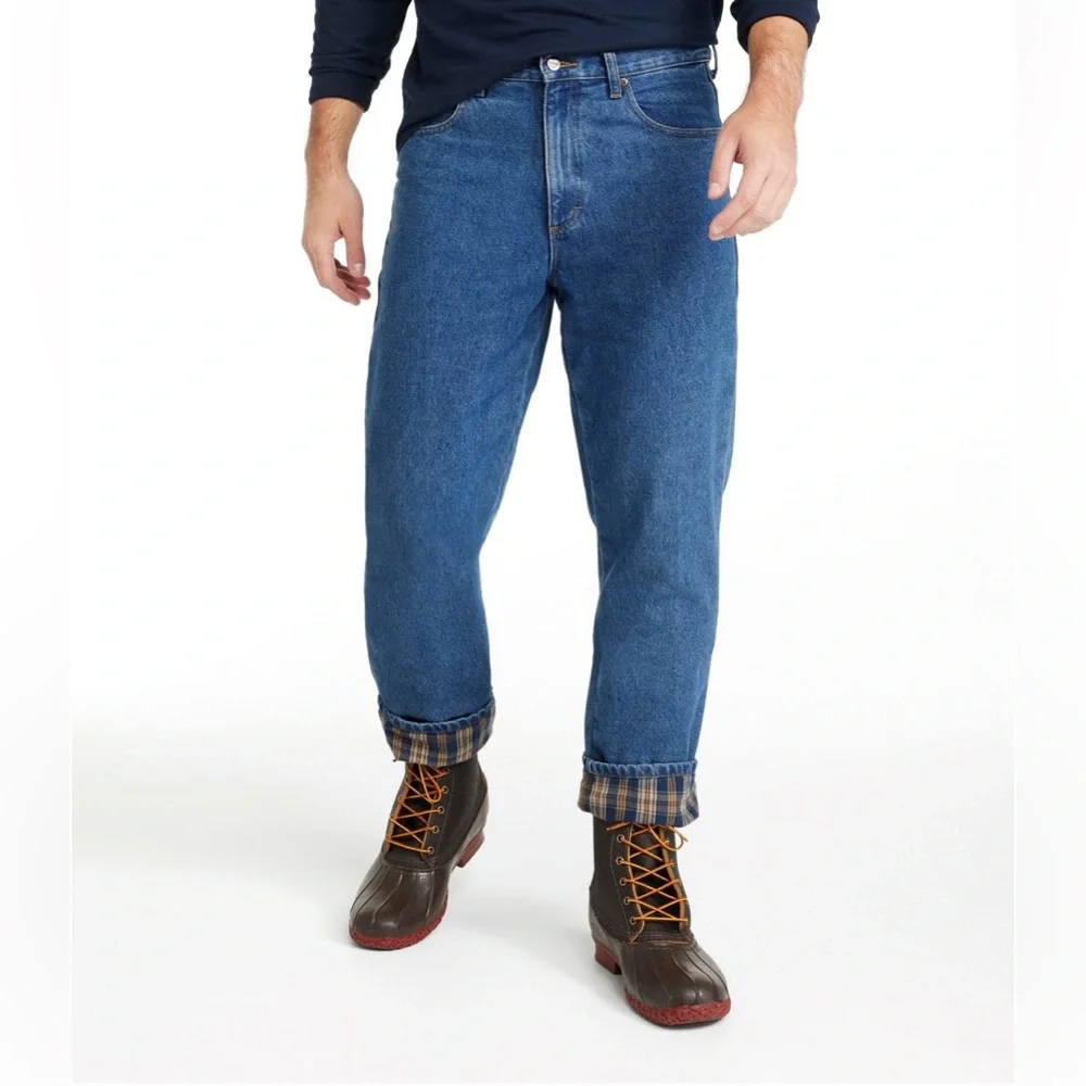 LL Bean Men's Double L Jeans Classic  Fit Flannel-Lined 32x30 workwear cabincore